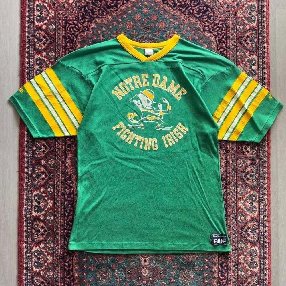 BIKE Vintage Notre Dame Fighting Irish Jersey T-Shirt XL Green USA